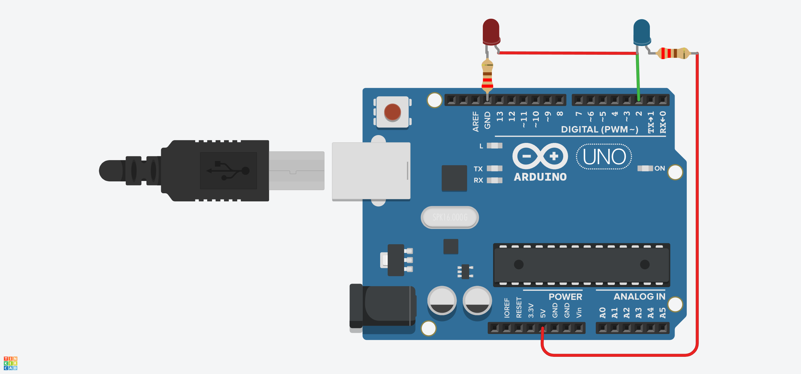 flip-flop cirquit in tinkercad
